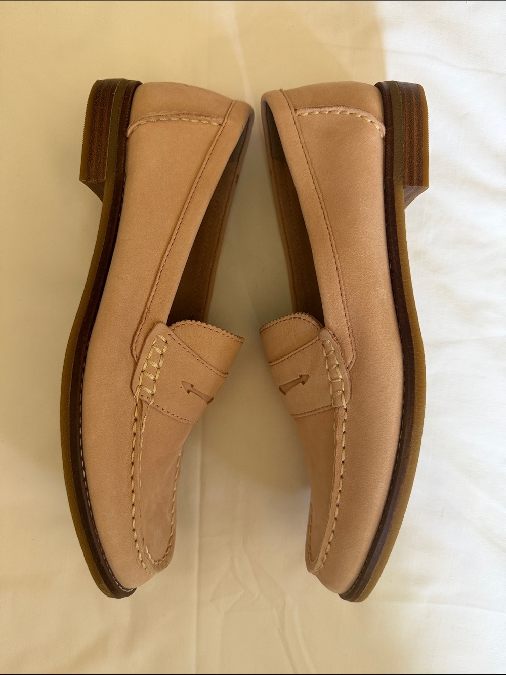 Sperry Women’s Slip-On Penny Loafers in Light Beige - Picture 2 of 7